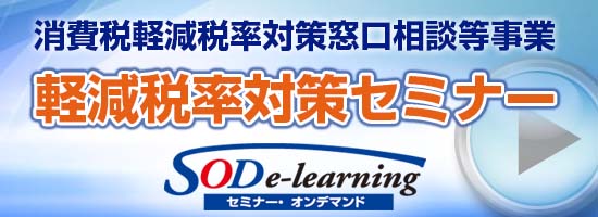 消費税軽減税率対策窓口相談等事業 軽減税率対策セミナー